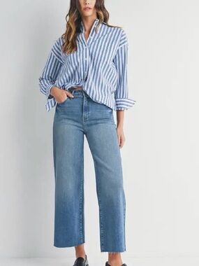 Just Black Denim - Scissor Cut Wide Leg - Medium Denim